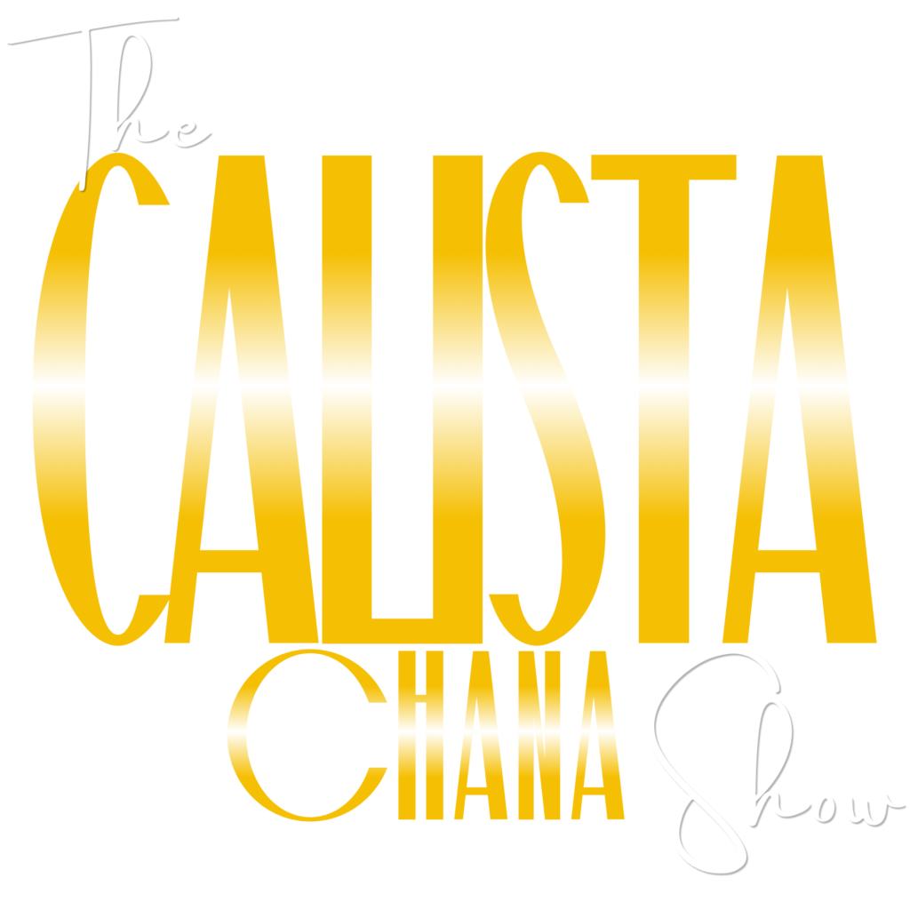 the calista chana logo. yello italic